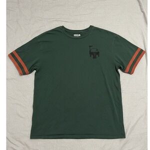 Star Wars Boba Fett Graphic T Shirt Mens Large Green Orange Stripe